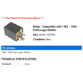 thumbnail image 2 of Relay - Compatible with 1983 - 1984 Volkswagen Rabbit, 2 of 2