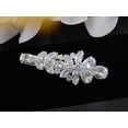 thumbnail image 2 of Silver Tone Zirconnia Czech Crystal Rhinestone Flower Bridal Hair Clip Pin, 2 of 6