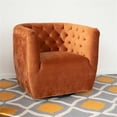 thumbnail image 5 of Home Square 2 Piece Swivel Velvet Accent Chair Set in Burnt Orange, 5 of 6