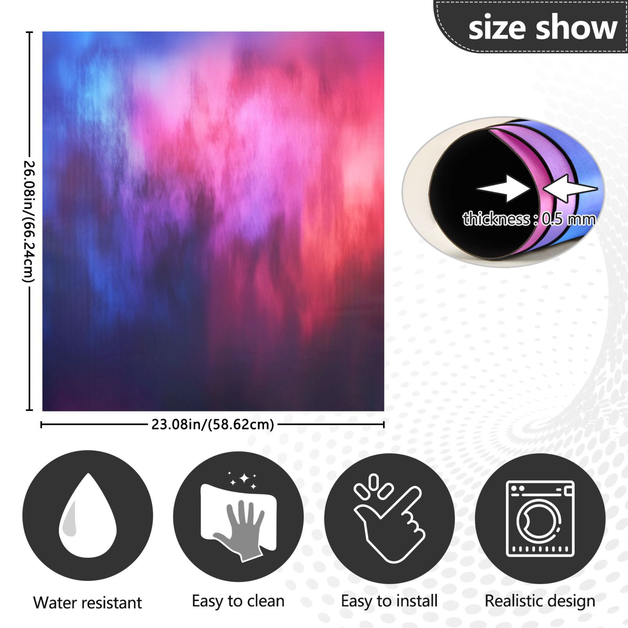Dishwasher Magnetic Sticker 23x26 Inch Refrigerator Magnetic Sticker Washing Machine Magnetic Sticker Kitchen Panel Magnetic Sticker Home Decor Pretty Red Blue