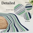 thumbnail image 2 of Green Grey Striped Pillow Covers, Linen Long Throw Pillow Case, Farmhouse Stripes Modern Abstract Art Holiday Pillow Protector Decorative Cushion Cover for Living Room/Bedroom 20" x 26", 2 of 8