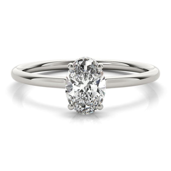 Amor Jewel 14k White Gold Ring Clearance - 2 Ct VVS1/D Oval Cut Lab Created Simulated Diamond Rings - Solitaire Engagement Rings For Women's - Latest Engagement Wedding Diamond Rings for Her