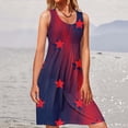 thumbnail image 1 of SMihono Robe Maxi Bohème d'Été pour Femmes Grande Taille Mode Féminine Col Rond Sans Manches Robe Imprimée de Plage, 1 of 6