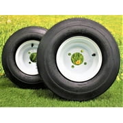 Antego Tire and Wheel 18x8.50-8 with 8x7 White Assembly for Golf Cart and Lawn Mower (Set of 2)