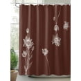 thumbnail image 2 of Fsddascl Brown White Floral Shower Curtain Set - 48" x 72" Washable Bathtub Curtain with 12 Hooks, Abstract Art Summer Botanical Waterproof Fabric Stall Shower Curtains for Bathroom/Bathtub Décor, 2 of 6