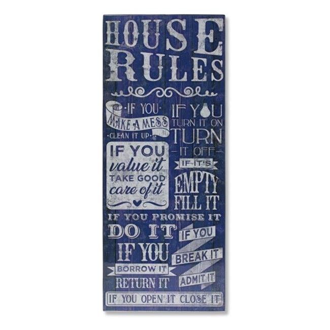 House Rules Print 13.75"L x 35.25"H Plastic/MDF