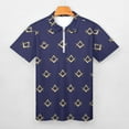thumbnail image 3 of Freemason Pattern Gold Blue Square And Compass Men Zipper T-shirt Summer Casual Short Sleeve T-shirt Top, 3 of 7