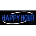 thumbnail image 1 of Blue Happy Hour LED Neon Sign 10 x 24 - inches, Clear Edge Cut Acrylic Backing, with Dimmer - Bright and Premium built indoor LED Neon Sign for Bar decor., 1 of 7