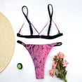 thumbnail image 3 of Conjunto de bikini HUOGUO, traje de baño brasileño de corte alto con estampado sexy para mujer, 3 of 3