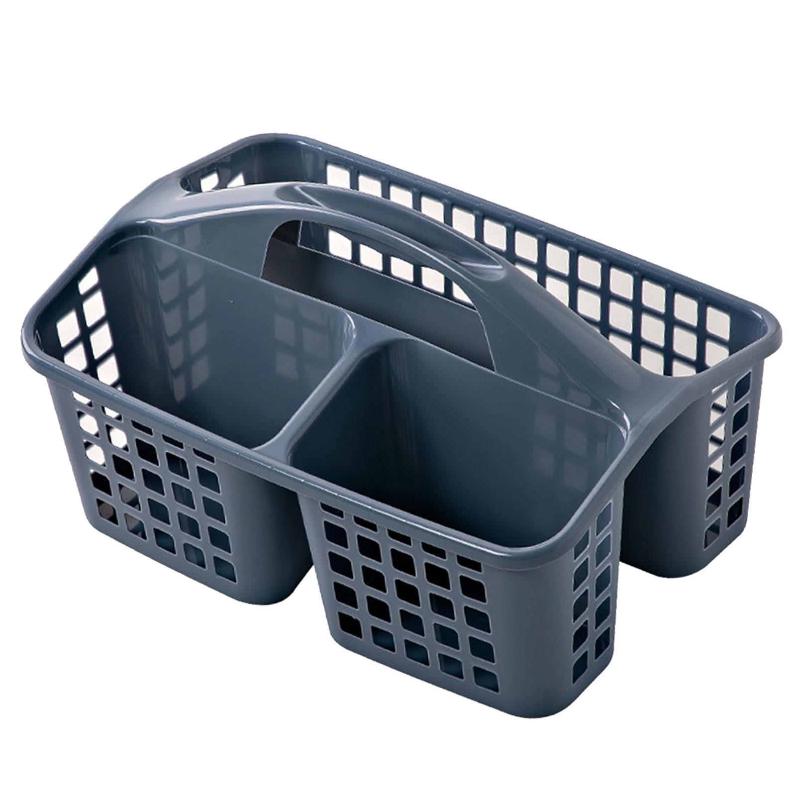 1pc Storage Basket With Handles For Bathroom Organizer, Cleaning Supplies,  Blue