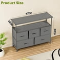 thumbnail image 3 of Mueble para TV, tocador Simple Deluxe con 5 cajones de tela, color gris, 3 of 8
