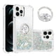 thumbnail image 1 of Funda para iPhone 12 PRO MAX con Brillo Líquido Flotante, Purpurina, Parachoques y Anillo Giratorio Soporte, 1 of 5