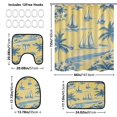 thumbnail image 3 of BZSMCE 4PCS Sailing Into Golden Horizons Shower Curtain Set Bathroom Decorative Set, 3 of 8