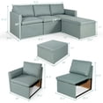 thumbnail image 2 of Gymax Convertible L-shaped Sectional Sofa Couch Chaise w/ Ottoman Cushions Green, 2 of 10