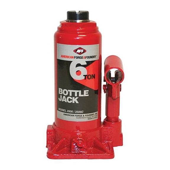 American Forge & Foundry Bottle Jack,6 ton,Max Lift 16" H 3506