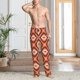 thumbnail image 2 of Balery 70s Retro Style Pantalones de pijama para hombre, pijama ultraligero, pantalón de descanso-X-Large, 2 of 6
