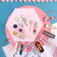 thumbnail image 5 of Set of 28 Pearl and Acetate Acrylic Hair Clips, Handmade Hair Clips, Marble Alligator Hair Clips, Sparkling Crystal Geometric Hair Clips, Elegant Blon, 5 of 5