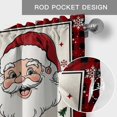 thumbnail image 6 of Christmas Santa Farmhouse Short Window Curtain Valances, Winter Xmas Snowflakes Tree Red Black Rod Pocket Kitchen Valances for Living Room Bedroom Bathroom Cafe 54" x 18", 6 of 8