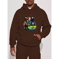 thumbnail image 2 of Sudadera con capucha con estampado de villanos cómicos en el automóvil, sudaderas con capucha geniales para hombres, sudadera con capucha de diseño gráfico informal para hombres con bolsillo de cangur, 2 of 4