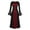 Burgundy, variant on Retro Dress Short Sleeve Round Neck Dress Women Mesh Bell Sleeve Dress For Women Casual Dresses For Women Gothic Retro Dark Long Dress Hot Pink