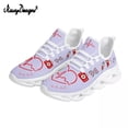 thumbnail image 1 of Noisydesigns - Zapatillas de tenis para mujer con estampado de latidos del corazón, suela blanca, deportivas para mujer, zapatillas de malla transpirables para caminar, 1 of 6