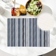 thumbnail image 2 of Art Print Lines Placemats,Boho Motif Ethnicblue Tribal Stripes Washable Linen Table Mats for Kitchen Table Double Insulation Decor Dining Set Indoor Outdoor 12X18 in Set of 4, 2 of 6