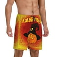 thumbnail image 2 of Easygdp Halloween Pumpkin Men's Short Pajama Pants, Sleep Shorts, Household Pants, Casual Pants with Pockets - Small, 2 of 9