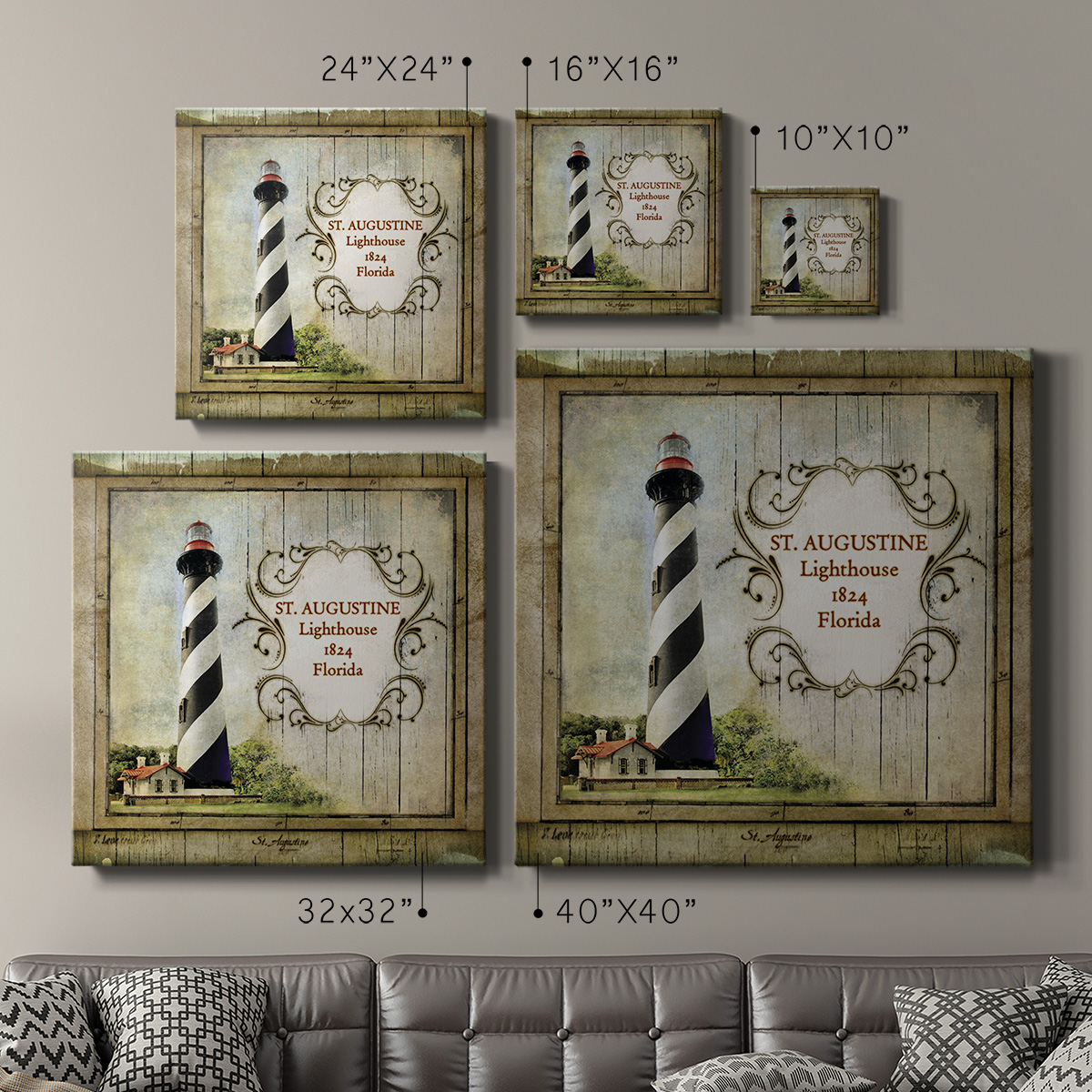 Wexford Home Florida Lighthouse IX-Premium Gallery Wrapped Canvas, 24" x 24" - Ready to Hang