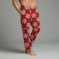 thumbnail image 5 of Wutalume Men's Christmas Printed Relaxed Cargo Pants, Elastic Waist with Drawstring, Multi-Pocket Casual Trousers for Christmas, Daily, and Work Wear,Red 3XL, 5 of 8