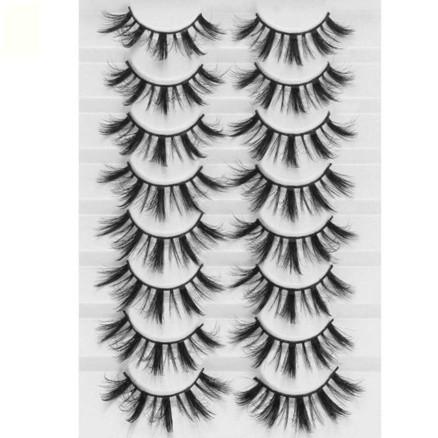 LEKGAVD 8 pares de pestañas postizas de visón 3D, extensiones de pestañas postizas naturales tenues y esponjosas, pestañas postizas hechas a mano sin crueldad Tan Jianjun unisex