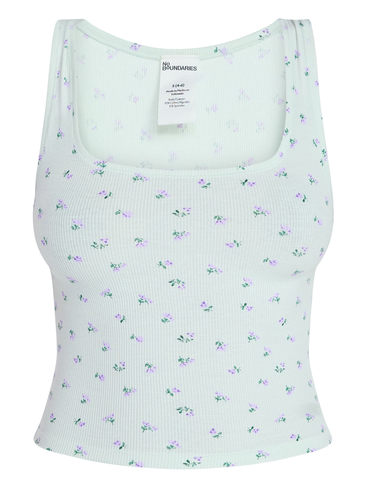 No Boundaries Cotton Stretch Ribbed Tank Top and Shorts Pajama Set, Women's XS-XXXL