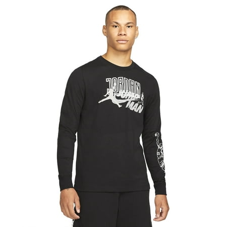 Men's Jordan Black/White Long Sleeve T-Shirt - L