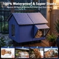 thumbnail image 4 of Outdoor Cat House Weatherproof with Escape Door, Insulated Cat Shelter with Rain Cover, Waterproof Stray Cat Bed for Outside Patio Garden All Season, Works with Heating Pad, 4 of 7