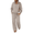 CoffeeGrey, variant on 2 Piece Women's Sweatsuit Fall Oversized Half-Zip Sweatshirt and Wide Leg Pants Loungewear Set
