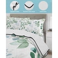 thumbnail image 4 of Quilts Twin XL Size, Eucalyptus Leaves Soft Comforter Bedding Set for Bed, Spring Botanical Pastoral Green Lightweight Quilted Bedspread with Pillow Cover(2 Pieces) for All Season, 68x98 Inch, 4 of 6