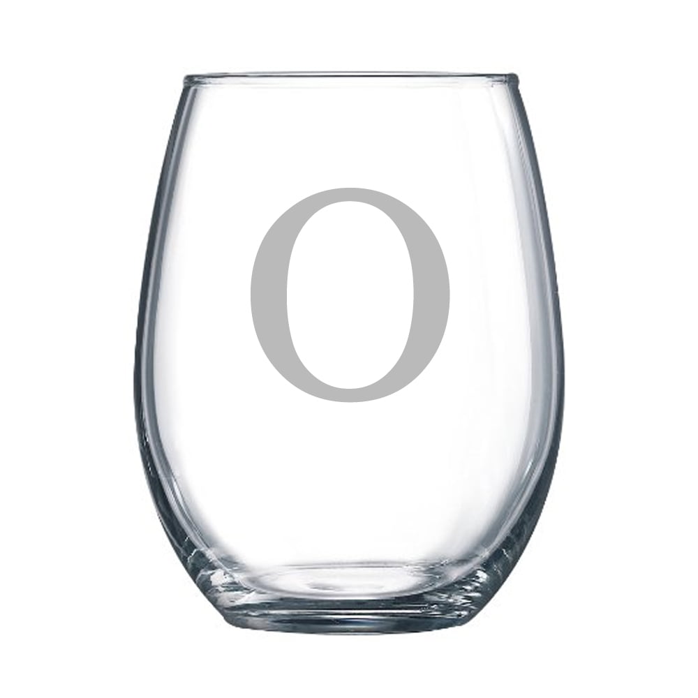Monogram Stemless Wine Glasses - Set of 4 – Classic Prep Monograms