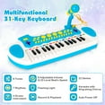 thumbnail image 5 of Costway 31 Key Kids Piano Keyboard Toy Toddler Musical Instrument w/ Microphone Blue, 5 of 10