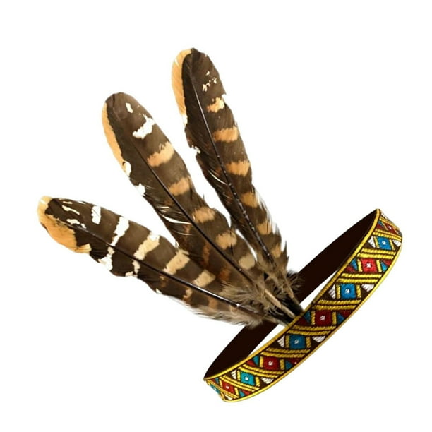 Qualitchoice Indian Headpiece Feather Headband Festival American Headband Fancy Dress Indian Headband Dress Children 50cm Other
