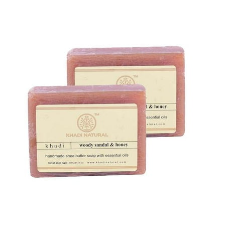 Khadi Natural Ayurvedic Woody Sandal & Honey Soap, Pack of 2 (100g (Best Ayurvedic Soap In India)