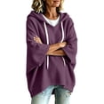 thumbnail image 2 of Cmfcve Women's Plus Size Casual Hooded Sweatshirt Long Sleeve Oversized Pullover Hoodies Loose Fit Drop Shoulder Fall & Winter Clothing, 2 of 5