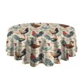 thumbnail image 5 of Beige Chicken Floral Pattern Round Tablecloth 60"x60",Wrinkle Wipeable Table Cloth for Kitchen Dining Room Picnic Patio Party, 5 of 6