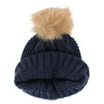 thumbnail image 2 of David & Young  Blessed Plaid Patch Knit Winter Beanie with Pom (Women), 2 of 3