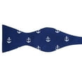 thumbnail image 3 of SummerTies Anchor Bow Tie - White on Navy, Printed Silk, Adult Tie Yourself Bow Tie, 3 of 5