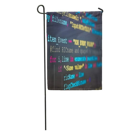 Discount Code For Garden Best Buys KDAGR Software Developer Programming Code Abstract Computer Script Screen of Work Time Text Written and Created Garden Flag Decorative Flag House Banner 12x18 inch ()
