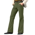 thumbnail image 4 of Sakmal Men's Khaki Pants Flare Leg High Waisted Relaxed Fit Green Slacks Mens Chino Pants 3XL, 4 of 4