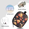thumbnail image 4 of Earbud Case, IBAOLEA AirPods Pro Case IBAOLEA Organizer Carrying Case Small Storage Bag Hard EVA Shockproof Cover with Carabiner Clip (White+Flamingo) Black+Rose, 4 of 7