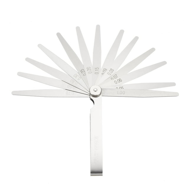 Calibrador de Espesor Métrico 0.05-1.0mm 14-Hojas Herramienta de Medida de Acero Mn para Ancho de Espacio