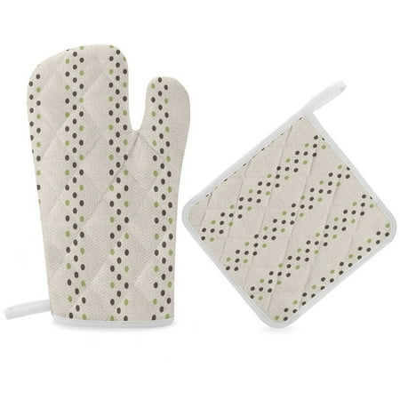

Dots Waves Shades of Green Dots Oven Gloves And Pots Stand Set Oven Gloves And Pot Racks Pot Racks And Oven Gloves Set