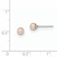 thumbnail image 3 of Primal Silver Sterling Silver Rhodium-plated 4-5mm Pink Freshwater Cultured Round Pearl Stud Earrings, 3 of 3