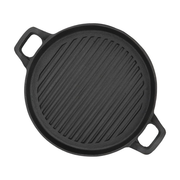 Plancha De Hierro Fundido, Reversible, Doble , Acanalada, Redonda, Sartén De Hierro Fundido Para Estufa Eléctrica De Gas